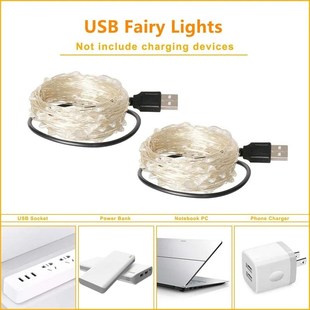USB Led Fairy Lights Copper Wire String 20M 200LED Holiday O