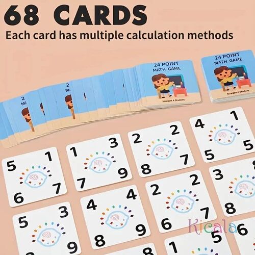 24-Point Wooden Math Cube for Kids Learning Addition Subtrac