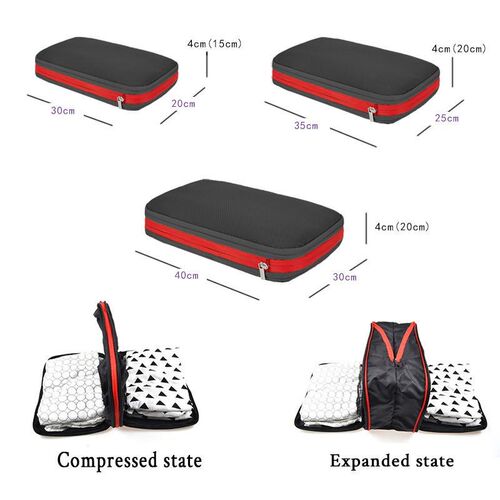 Travel Compression Packing Cubes With Shoe Bag Portable Fold