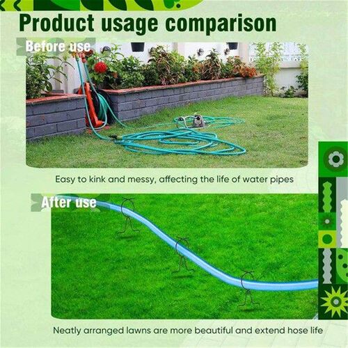 12 Pack Metal Garden Hose Guide Spikes, Water Hose Guide