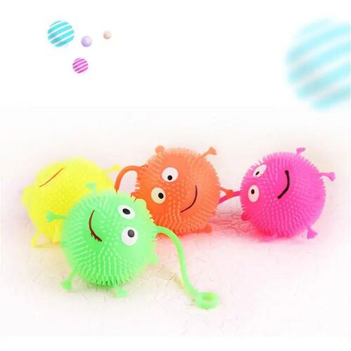 Led Bouncy Balls Light Up Toys Rubber Glowing Ball Flash Lum