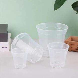 1PC DIY Planter Pot Transparent Plastic Round Starting Pot A