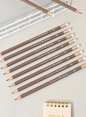 12Pcs/set Monochrome HB Student Pencil with Eraser Pre Sharp