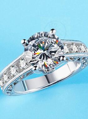 -Pattern palace style four-claw ring new high-end luxury mic