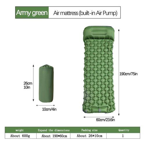Outdoor Camping Inflatable Maress Sleeping Pad With Pillows