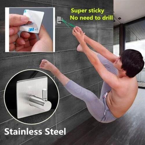 JJYY Punch Free Stainless Steel Waterproof Strong Adhesive H