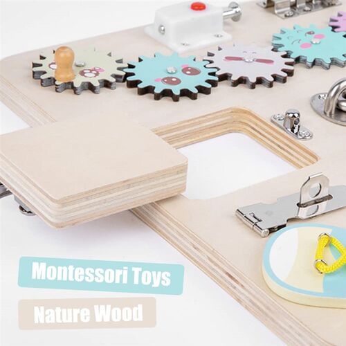 Montessori Busy Board for Toddlers Wooden Sensory Toys Toddl