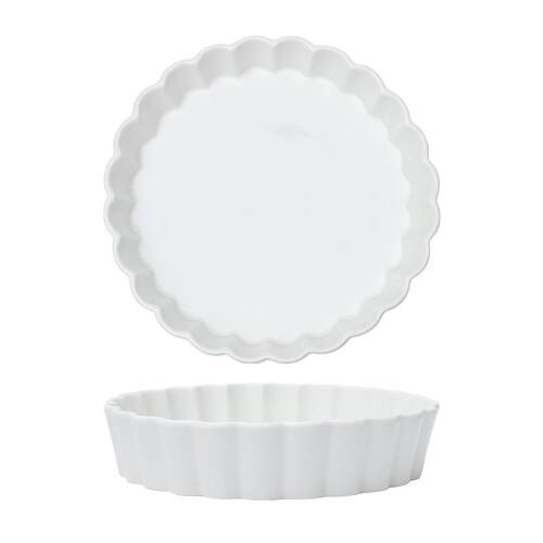 Round White Ceramic Baking Dish for Western Cooking