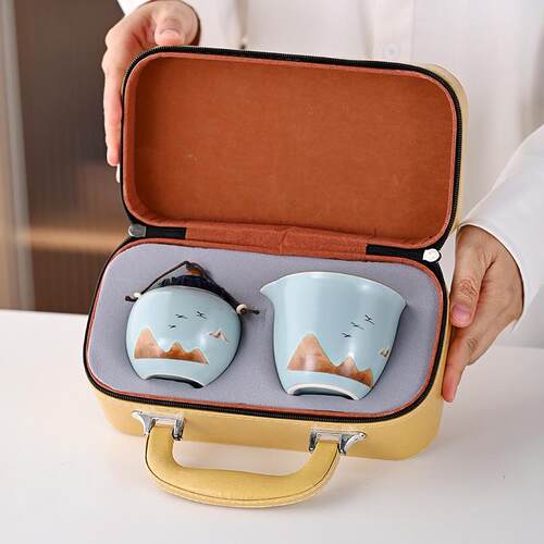 Portable Travel Teaware Set Ru Kiln Ceramic Business Gift
