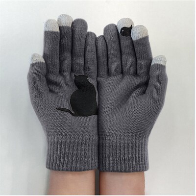 Outdoor Winter Warm Knitted Gloves for Women Europe US Color
