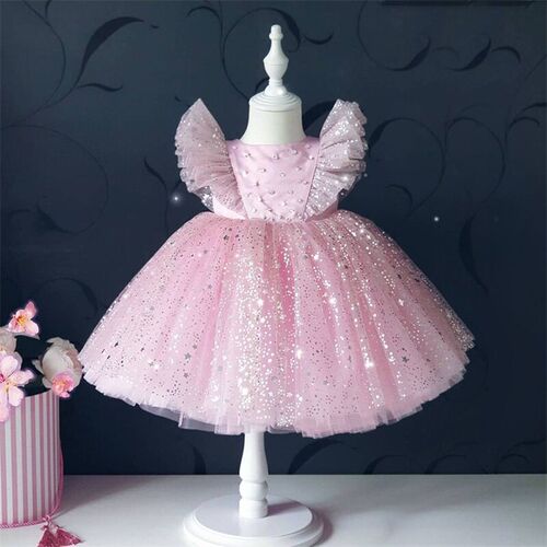Princess Dress Girls Sequin Tutu Lace Mesh Birthday Prom Tod
