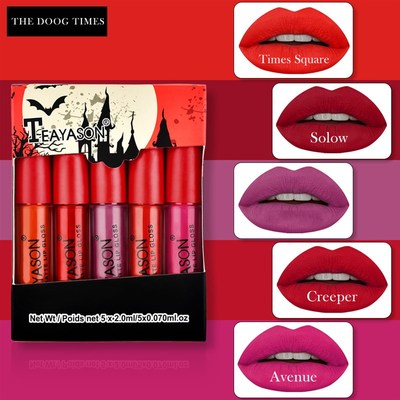 5Pcs/Set Waterproof Lipstick Sexy Vampire Lip Stick Matte Ve