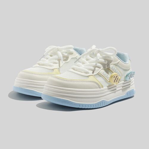 Korean Style Blue Thick-soled Mesh Small White Shoes Womens