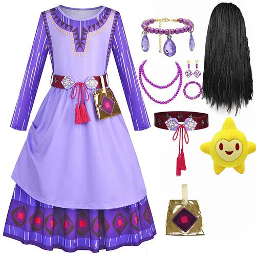 Halloween Costumes for Girls Asha Cosplay Princess Dress Wis