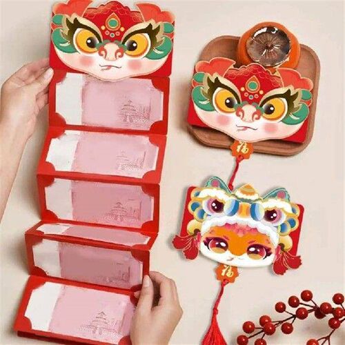 2 Pcs Chinese Style 2025 Year Red Envelope Blessing Tassel