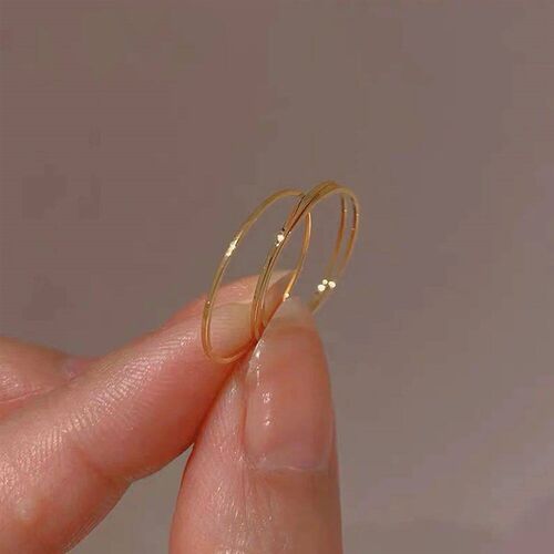 2MM Thin Titanium Steel Silver color Couple Ring Smooth Simp