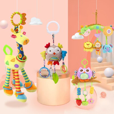 Baby Giraffe Rattles Bed Stroller Bell Toys Newborn Music Ed