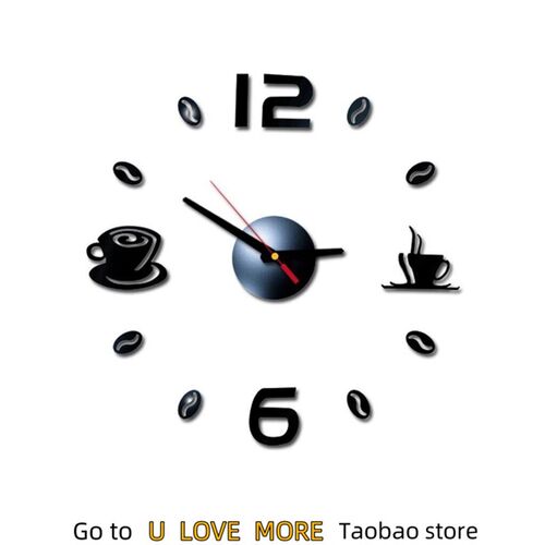 Digital Wall Clock Sticker Modern Design DIY Kitchen  Living