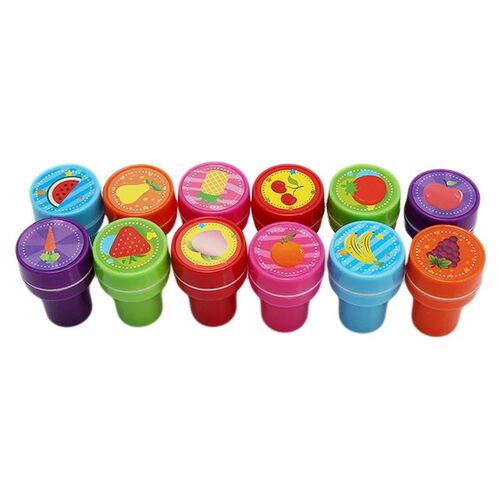 12pcs Assorted Stamps for Kids Self-ink Stamps Children Toy