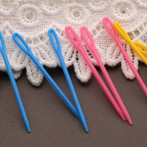 200Pcs Plastic Knitting Needles Mixed Color Crochet Hooks Wo