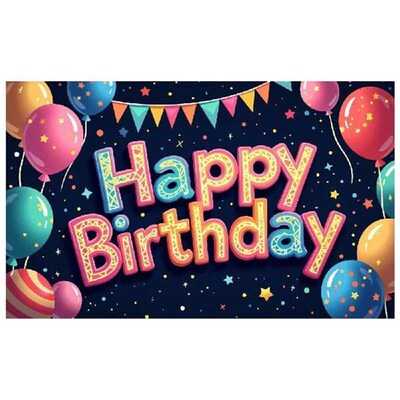 Fabric Birthday backdrop Versatile Customizable Colorful