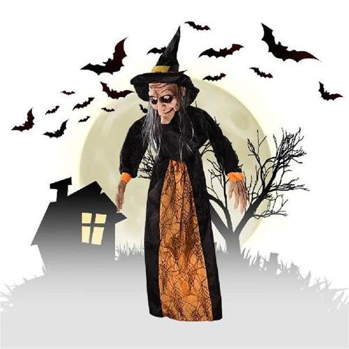 Halloween Haunted House Prop W/ Light-up Red Eyes Voice