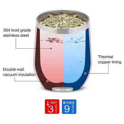 Double-Wall Stainless Yerba Gourd Mate Tea Set Coffee Cups W