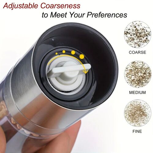 2 In 1 Pepper Mill Manual Stainless Steel Salt and Pepper Gr