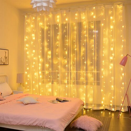 Garland Curtain String Light Merry Christmas Decorations For