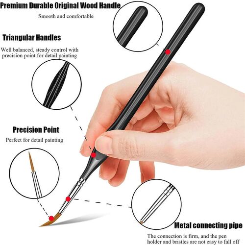 10 Pieces Fine Detail Paint Brush Miniature Painting Brushes