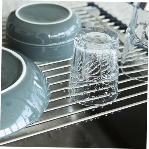 Kitchen Sink Drying Dish Rack Cup Holder Organizer Roll Stai