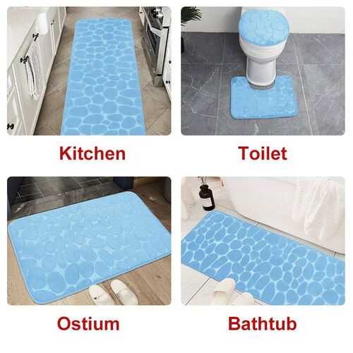 1/2/3/4Pcs Toilet Set Bath Mat Shower Room Floor Rug Home Ba