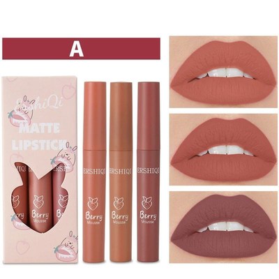 3Colors/set Matte Lipgloss Cheap Liquid Lipstick Kit Makeup