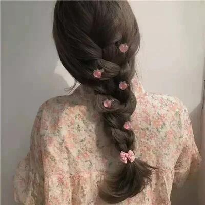 10PCS/Set Hair Clip Braided Small Flower Hair Buttons Hairpi