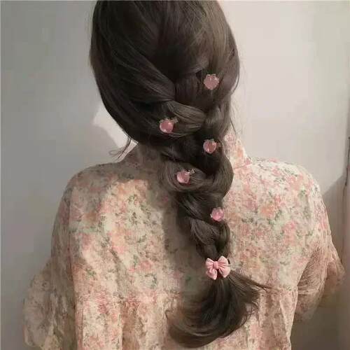 10PCS/Set Hair Clip Braided Small Flower Hair Buttons Hairpi