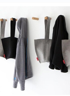 Sqinans Natural Wood Clothes Hanger Wall Mounted Coat Hook D