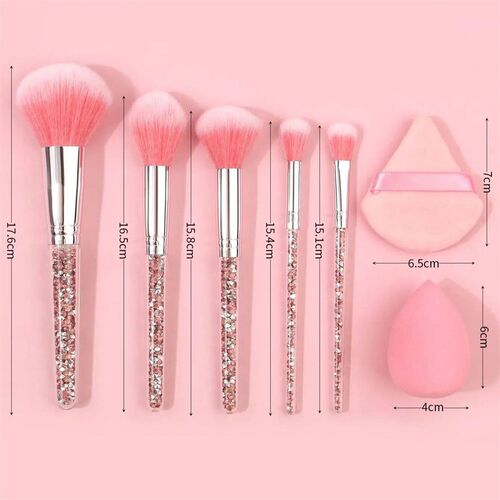 Pink diamond makeup brush 5pcs Portable Makeup rush Set For