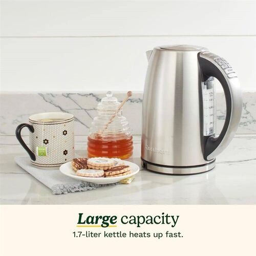 1.7-Liter Stainless Steel Cordless Electric Kettle with 6 Pr