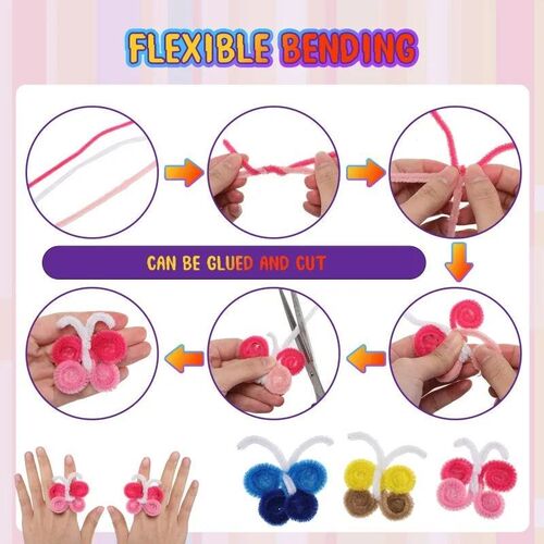 Wholesale Colorful Chenille Stems Pipe Cleaners Plush Tinsel