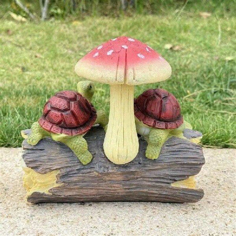 Garden Turtles Mushroom Statue Resin Turtle Mother And图片