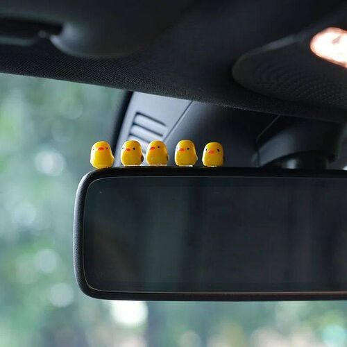 5Pcs Cute Mini Ducks Car Interior Decoration Auto Rearview M