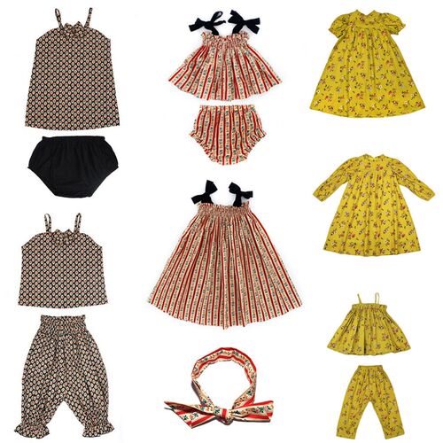 Girl Clothes Sets 2022 New Summer Kids Flower Baby Dress Chi