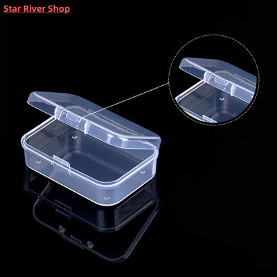 Mini Boxes Rectangle Clear Plastic Jewelry Storage Case Cont