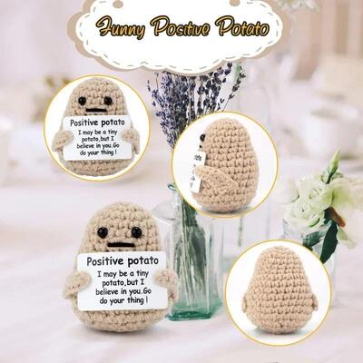 New Positive Energy Potato Hug Pocket Mini Handmade Plush Wo