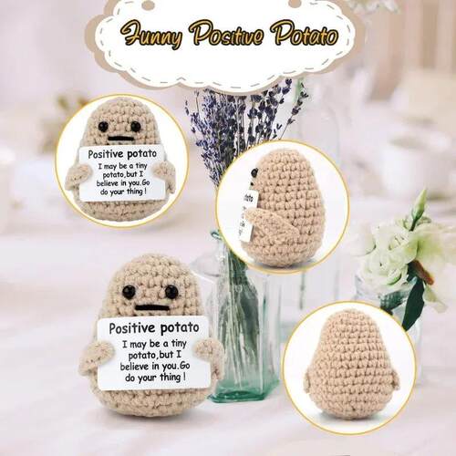 New Positive Energy Potato Hug Pocket Mini Handmade Plush Wo