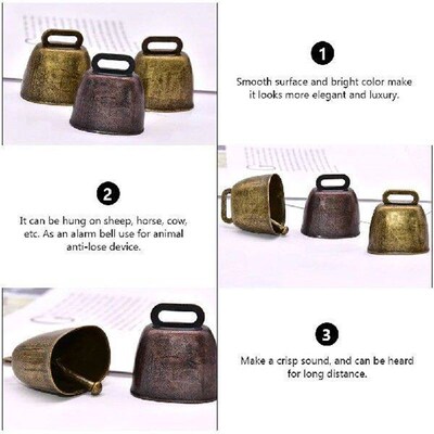 4 Pcs Metal Cow Bell Iron Ring Chime Bells Tinkle Cattle