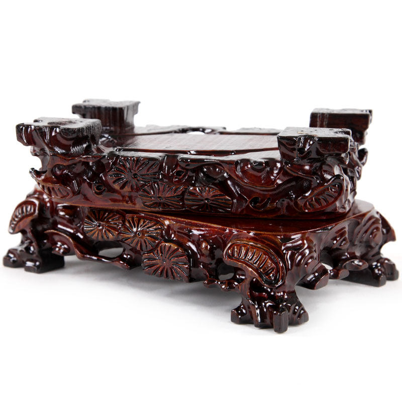 红木泰山石奇石底座可挖槽长方形实木根雕底座花盆景摆件玉石底座