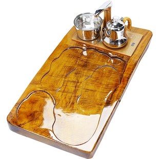 金丝楠木茶盘原木整块茶桌大号茶海全自动电磁炉茶台功夫茶具套装