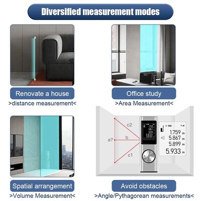 Laser Distance Meter Rangefinder Laser Tape Measure Digital