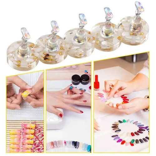 Press on Nail Stand Portable Nails Display Practice Reusable